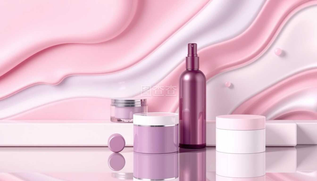 化妆品产品模板设计 3D写实矢量图示（EPS10格式）在广告与杂志背景中的应用